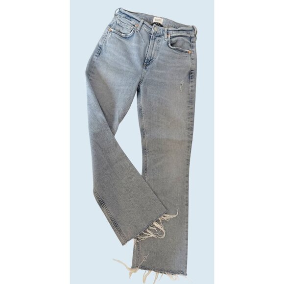 CITIZENS OF HUMANITY Isola Cropped Hi Rise Raw Hem Jeans Size 26 - Picture 1 of 7